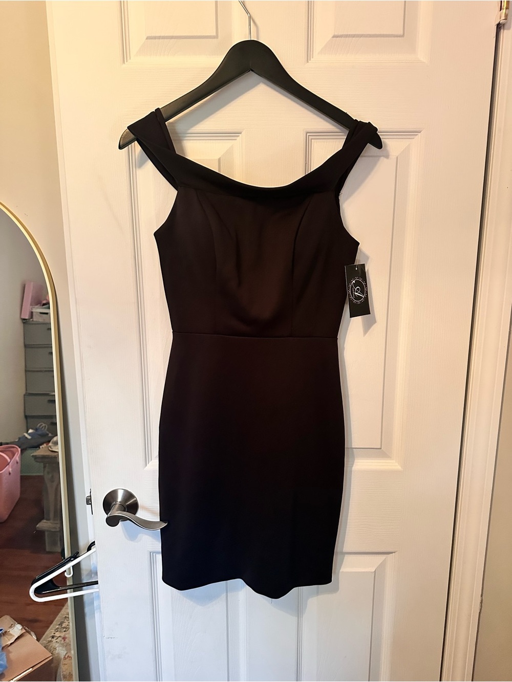 Dave & Johnny Black Off-Shoulder Mini Dress